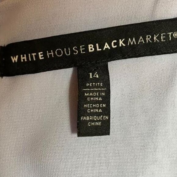 White House Black Market Blue White Clip Dot Halter BoHo Midi Dress Size 14 EUC - Picture 11 of 15